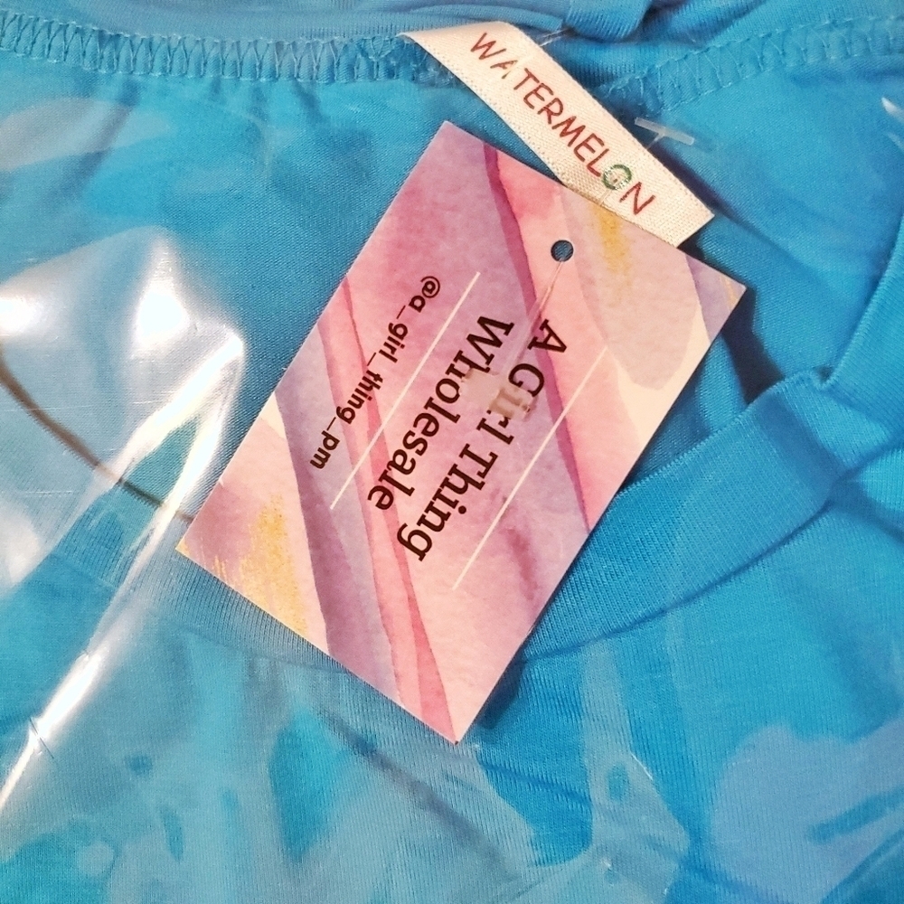 3/$15 Cerulean Blue Ruffled Blouse with Pockets - Picture 5 of 6